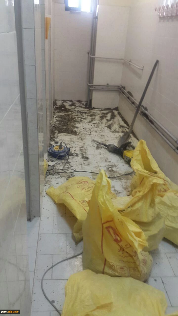 شروع پروژه بازسازی سرویس های بهداشتی سرای دانشجویی پردیس 2