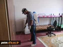 انجام اقداماتی همچون نظافت، سمپاشی و ... در سرای دانشجویی جهت استقبال از دانشجویان در ترم جدید به قلم دوربین 2