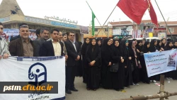 حضور مسئولین و دانشجویان دانشگاه در مراسم راهپیمایی روز 13 آبان 2