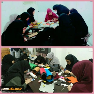 ساخت کاردستی توسط دانشجومعلمان پردیس (نمایندگان خیریه کودکان فرشته)  برای کودکان سرطانی