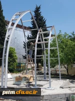 انجام عملیات نصب بخشی از سازه یادمان شهید گمنام پردیس 2
