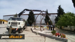 انجام عملیات نصب بخشی از سازه یادمان شهید گمنام پردیس 5