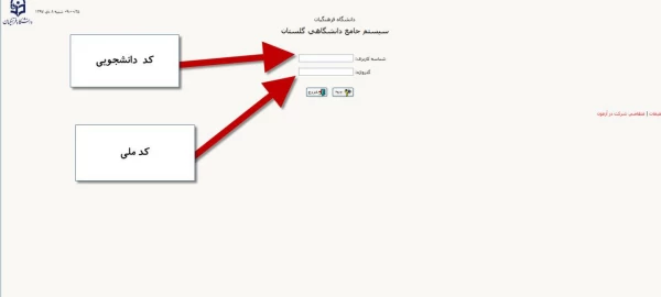 آموزش ارزشیابی اساتید و دریافت کارت ورود به جلسه امتحان در سامانه گلستان