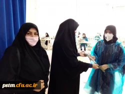 بازدید مسئولین پردیس فاطمه الزهرا(س)  از کارگاه گروه جهادی تولید ماسک  و لباس کادر درمان با همت دانشجویان پردیس 2