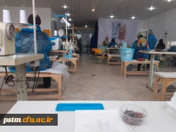 بازدید مسئولین پردیس فاطمه الزهرا(س)  از کارگاه گروه جهادی تولید ماسک  و لباس کادر درمان با همت دانشجویان پردیس 2